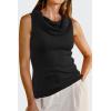 imageArachampCloz Womens Convertible Neckline OffShoulder Cowl Neck Slim Fit Tops 2025Black