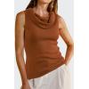 imageArachampCloz Womens Convertible Neckline OffShoulder Cowl Neck Slim Fit Tops 2025Caramel