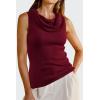 imageArachampCloz Womens Convertible Neckline OffShoulder Cowl Neck Slim Fit Tops 2025Wine Red