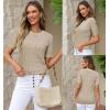 imageArachampCloz Womens Cotton Blend Breathable Crochet Summer Tops 2025Apricot