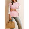 imageArachampCloz Womens Cotton Blend Cap Sleeve Side Slit Sweater Vest Fall Casual Tops 2025Light Pink