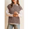 imageArachampCloz Womens Cotton Blend Cap Sleeve Side Slit Sweater Vest Fall Casual Tops 2025White Brown