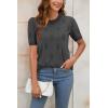 imageArachampCloz Womens Lightweight Blouse Short Sleeve Crew Neck Sweaters Business Dressy Casual Outfits Spring Summer Tops 2026Dark Grey