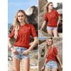 imageArachampCloz Womens Lightweight Blouse Short Sleeve Crew Neck Sweaters Business Dressy Casual Outfits Spring Summer Tops 2026Rust