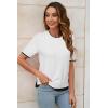 imageArachampCloz Womens Lightweight Blouse Short Sleeve Crew Neck Sweaters Business Dressy Casual Outfits Spring Summer Tops 2026Whiteblack