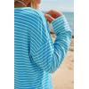 imageArachampCloz Womens Oversized Linen Blend Beach Vacation Cover Up Summer Casual Off Shoulder Tops 2026Blue Light Green Stripe