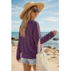 imageArachampCloz Womens Oversized Linen Blend Beach Vacation Cover Up Summer Casual Off Shoulder Tops 2026Blue Stripe