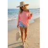 imageArachampCloz Womens Oversized Linen Blend Beach Vacation Cover Up Summer Casual Off Shoulder Tops 2026Coral Pink