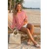 imageArachampCloz Womens Oversized Linen Blend Beach Vacation Cover Up Summer Casual Off Shoulder Tops 2026Coral Pink