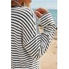 imageArachampCloz Womens Oversized Linen Blend Beach Vacation Cover Up Summer Casual Off Shoulder Tops 2026White Black Stripe