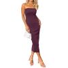 imageArachampCloz Womens Silk Blend Fold Over Elegant Classy Wedding Guest Dress 2025Burgundy Purple
