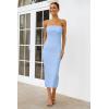 imageArachampCloz Womens Silk Blend Fold Over Elegant Classy Wedding Guest Dress 2025Dusty Blue