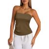 imageArachampCloz Womens Silk Blend Non See Through Non Slip Summer Spring Casual Tube Top 2026Brown