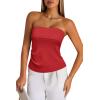 imageArachampCloz Womens Silk Blend Non See Through Non Slip Summer Spring Casual Tube Top 2026Red