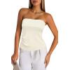 imageArachampCloz Womens Silk Blend Non See Through Non Slip Summer Spring Casual Tube Top 2026White