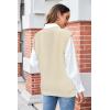 imageArachampCloz Womens Sweater Vest 2024 Fall Winter Knitted V Neck Oversized Casual Cap Sleeve Pullover Tank TopsApricot
