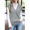 imageArachampCloz Womens Sweater Vest 2024 Fall Winter Knitted V Neck Oversized Casual Cap Sleeve Pullover Tank TopsGrey