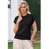 imageArachampCloz Womens Wool Blend Cap Sleeves Business Casual Summer Tops Sweater Vest Polo Shirts 2026Black