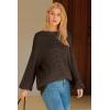 imageArachampCloz Womens Wool Blend Crewneck Fall Trendy Oversized Waffle Sweaters 2025Coffee