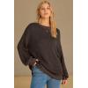 imageArachampCloz Womens Wool Blend Crewneck Fall Trendy Oversized Waffle Sweaters 2025Coffee
