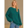 imageArachampCloz Womens Wool Blend Crewneck Fall Trendy Oversized Waffle Sweaters 2025Dark Green