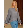 imageArachampCloz Womens Wool Blend Crewneck Fall Trendy Oversized Waffle Sweaters 2025Gray