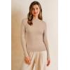 imageArachampCloz Womens Wool Blend Fall Seamless Rip Resistant Warm Layered Tops Business Casual SweatersAapricot