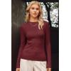 imageArachampCloz Womens Wool Blend Fall Seamless Rip Resistant Warm Layered Tops Business Casual SweatersAdark Red