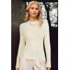 imageArachampCloz Womens Wool Blend Fall Seamless Rip Resistant Warm Layered Tops Business Casual SweatersOffwhite