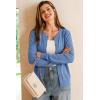 imageArachampCloz Womens Wool Blend Lightweight Spring Business Casual Cardigan Sweaters TopsLake Blue
