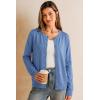 imageArachampCloz Womens Wool Blend Lightweight Spring Business Casual Cardigan Sweaters TopsLake Blue