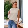 imageArachampCloz Womens Wool Blend Mock Neck Sweaters Vest Business Casual Lightweight Trendy Tops Summer Outfits 2026Apricot
