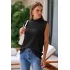 imageArachampCloz Womens Wool Blend Mock Neck Sweaters Vest Business Casual Lightweight Trendy Tops Summer Outfits 2026Black