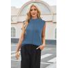 imageArachampCloz Womens Wool Blend Mock Neck Sweaters Vest Business Casual Lightweight Trendy Tops Summer Outfits 2026Blue