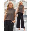 imageArachampCloz Womens Wool Blend Mock Neck Sweaters Vest Business Casual Lightweight Trendy Tops Summer Outfits 2026Coffee
