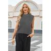 imageArachampCloz Womens Wool Blend Mock Neck Sweaters Vest Business Casual Lightweight Trendy Tops Summer Outfits 2026Dark Grey