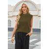 imageArachampCloz Womens Wool Blend Mock Neck Sweaters Vest Business Casual Lightweight Trendy Tops Summer Outfits 2026Green Brown