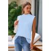 imageArachampCloz Womens Wool Blend Mock Neck Sweaters Vest Business Casual Lightweight Trendy Tops Summer Outfits 2026Light Blue