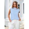 imageArachampCloz Womens Wool Blend Mock Neck Sweaters Vest Business Casual Lightweight Trendy Tops Summer Outfits 2026Light Blue