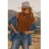 imageArachampCloz Womens Wool Blend Mock Neck Sweaters Vest Business Casual Lightweight Trendy Tops Summer Outfits 2026Rust