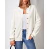imageArachampCloz Womens Wool Blend Oversized Cardigan Sweaters Button Down Casual ClothingOffwhite