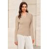 imageArachampCloz Womens Wool Blend Polo Sweater Shirt Business Casual Slim Fitted Fall Tops 2025Apricot