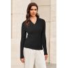 imageArachampCloz Womens Wool Blend Polo Sweater Shirt Business Casual Slim Fitted Fall Tops 2025Black