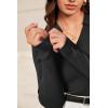 imageArachampCloz Womens Wool Blend Polo Sweater Shirt Business Casual Slim Fitted Fall Tops 2025Black