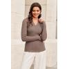imageArachampCloz Womens Wool Blend Polo Sweater Shirt Business Casual Slim Fitted Fall Tops 2025Coffee
