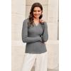 imageArachampCloz Womens Wool Blend Polo Sweater Shirt Business Casual Slim Fitted Fall Tops 2025Gray