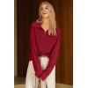 imageArachampCloz Womens Wool Blend Quarter Zip Pullover Sweater Trendy Winter Soft Casual Lapel Oversized Fit TopBurgundy