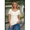 imageArachampCloz Womens Wool Blend Short Sleeve Sweater V Neck Lightweight Business Casual Outfits Spring Tops 2026Beige