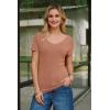 imageArachampCloz Womens Wool Blend Short Sleeve Sweater V Neck Lightweight Business Casual Outfits Spring Tops 2026Camel
