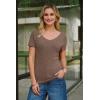 imageArachampCloz Womens Wool Blend Short Sleeve Sweater V Neck Lightweight Business Casual Outfits Spring Tops 2026Coffee